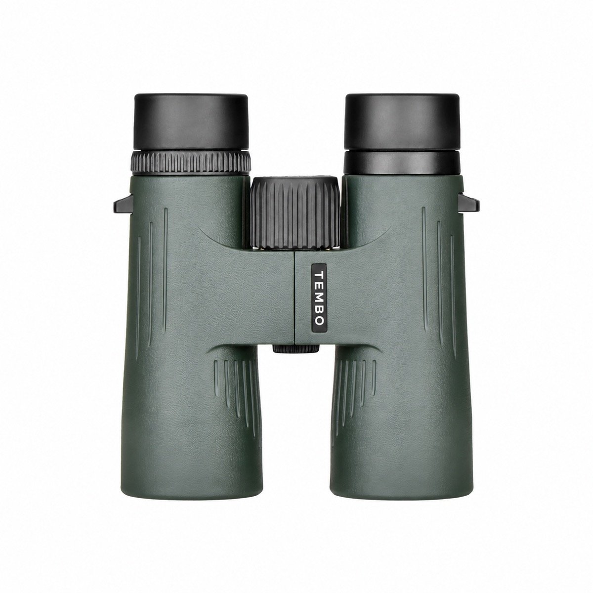 Tembo Pro 8×42 binoculars, front view showing the central focus wheel